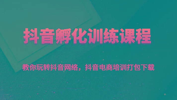 抖音孵化训练课程-教你玩转抖音网络，抖音电商培训打包下载-百货大全