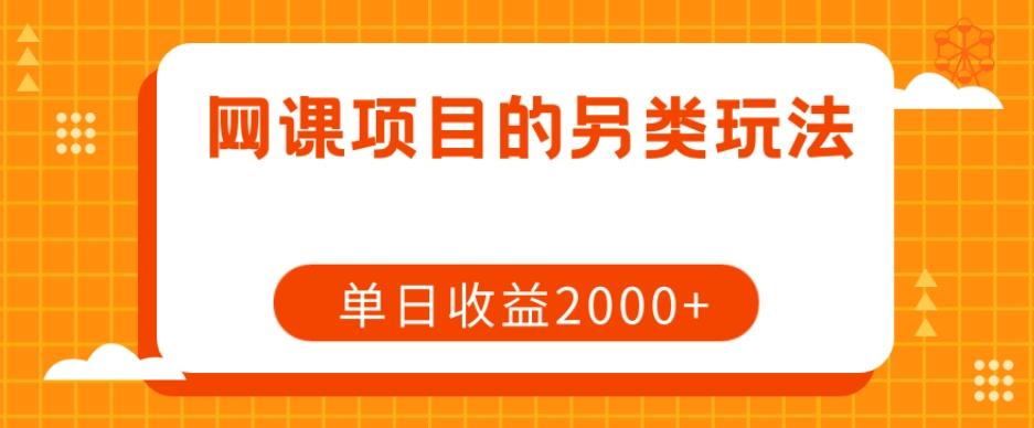 网课项目的另类玩法，单日收益2000+【揭秘】-百货大全
