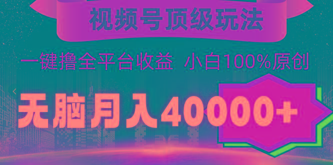 (9281期)视频号顶级玩法，无脑月入40000+，一键撸全平台收益，纯小白也能100%原创-百货大全