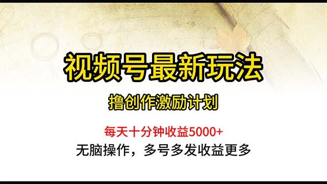 视频号最新玩法，每日一小时月入5000+-百货大全
