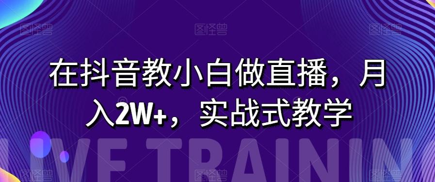 在抖音教小白做直播，月入2W+，实战式教学【揭秘】-百货大全