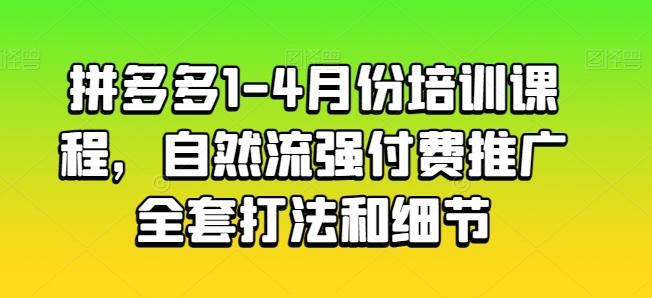 拼多多1-4月份培训课程，自然流强付费推广全套打法和细节-百货大全