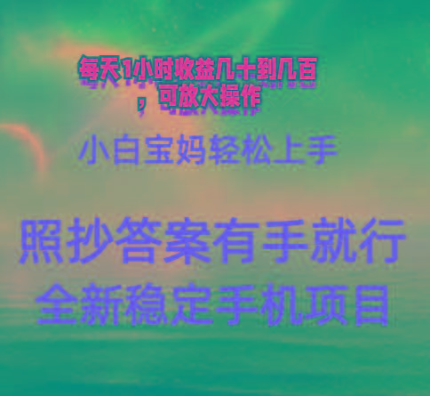 0门手机项目，宝妈小白轻松上手每天1小时几十到几百元真实可靠长期稳定-百货大全