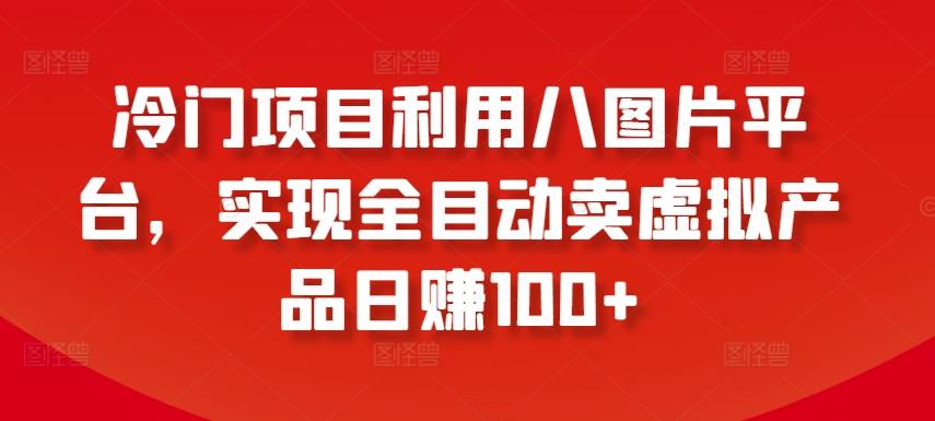 冷门项目利用八图片平台，实现全目动卖虚拟产品日赚100+【揭秘】-百货大全