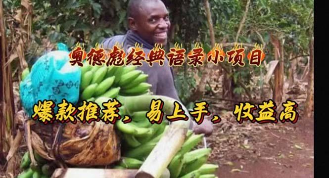 奥德彪经典语录小项目，爆款推荐，易上手，收益高-百货大全