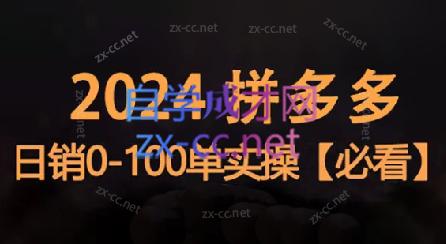 恒哥·2024拼多多日销0-100单实操-百货大全