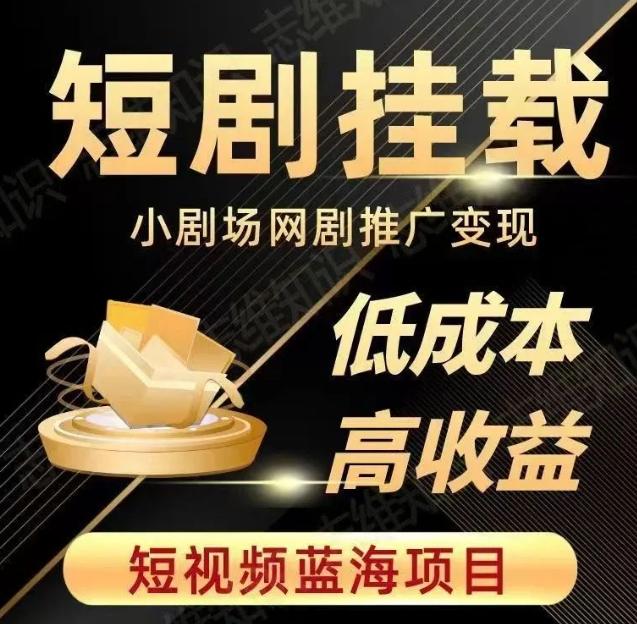 2023短视频蓝海项目，抖音快手短剧推广变现教程，低成本高收益-百货大全