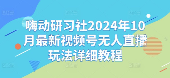 嗨动研习社2024年10月最新视频号无人直播玩法详细教程-百货大全