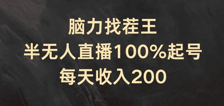 脑力找茬王，半无人直播100%起号，每天收入200+【揭秘】-百货大全