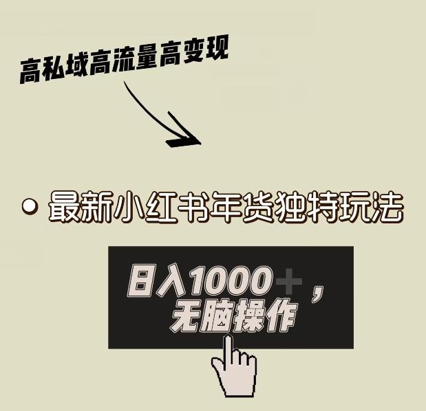 小红书年货独特玩法，高私域高流量高变现，日入1000+小白易上手-百货大全