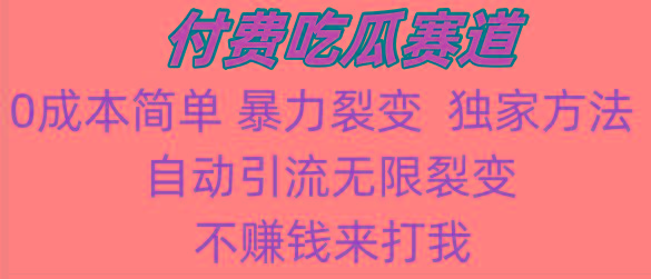 吃瓜付费赛道，暴力无限裂变，0成本，实测日入700+！！！-百货大全