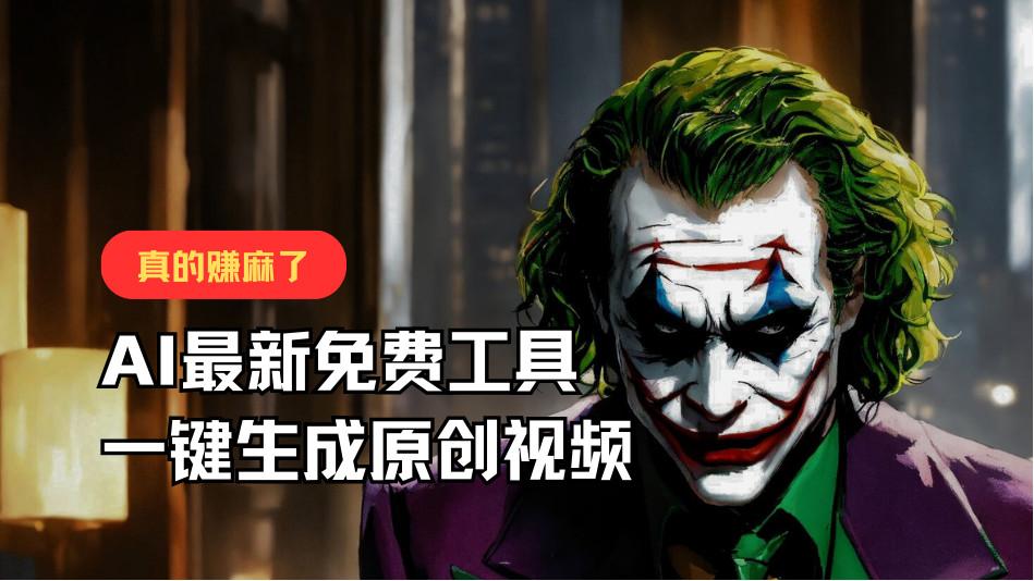 最新免费AI工具，一键生成原创视频，佛系搬运，轻松月入10000+！-百货大全
