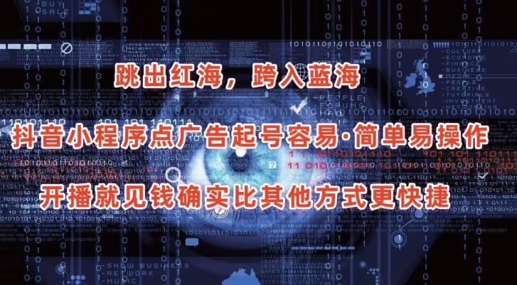 抖音小程序点广告项目，起号容易，简单易操作，开播就见有收益【揭秘】-百货大全