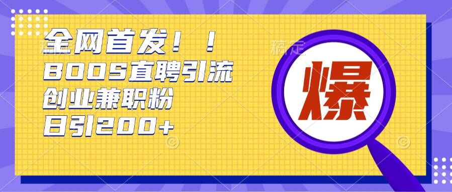 通过Boss直聘，每天轻松钓到200+多条创业大鱼的秘籍【揭秘】-百货大全
