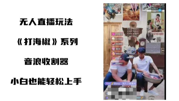 打海椒无人直播整蛊项目，小白轻松上手撸音浪收割器-百货大全