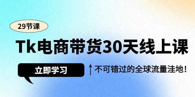 (9463期)Tk电商带货30天线上课，不可错过的全球流量洼地(29节课)-百货大全