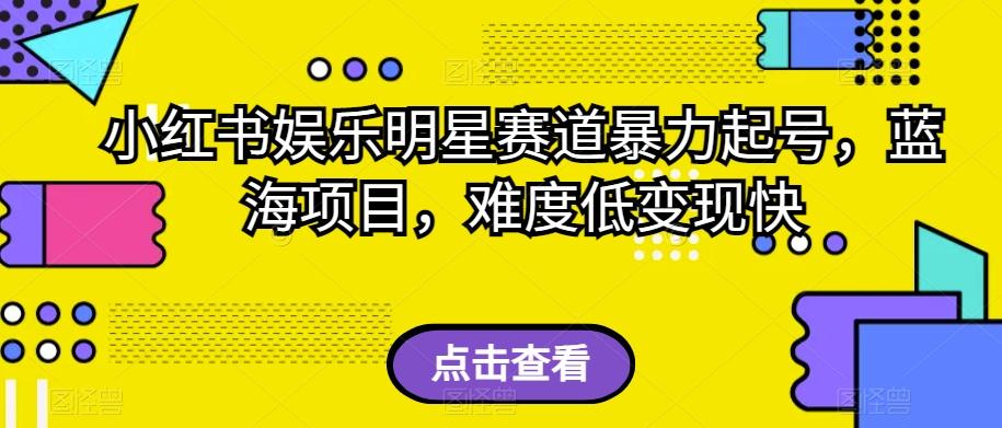 小红书娱乐明星赛道暴力起号，蓝海项目，难度低变现快【揭秘】-百货大全
