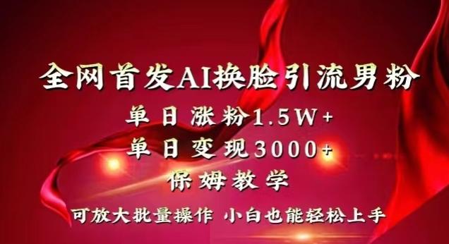 全网首发Ai换脸引流男粉，单日涨粉1.5w+，单日变现3000+，小白也能轻松上手拿结果【揭秘】-百货大全