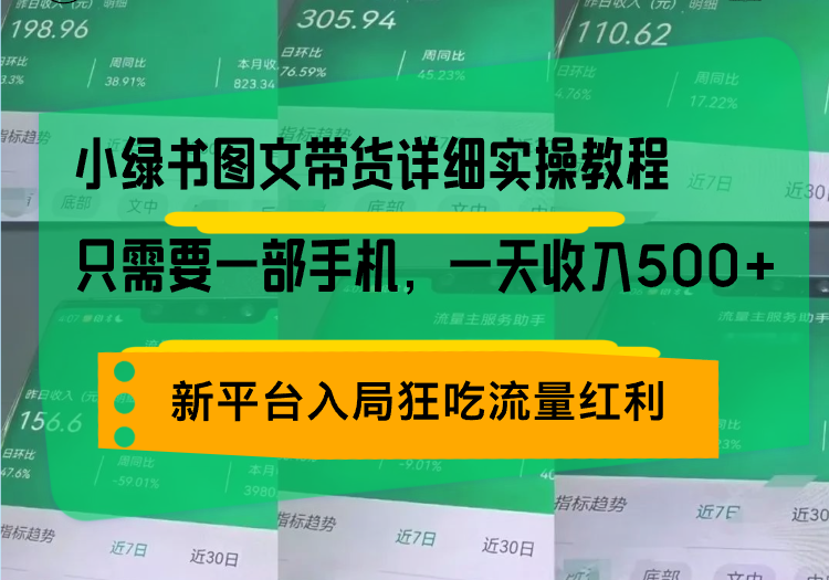 小绿书图文带货详细实操教程，只需要一部手机，一天收入500+，轻松变现-百货大全