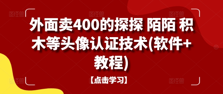 外面卖400的探探 陌陌 积木等头像认证技术(软件+教程)-百货大全
