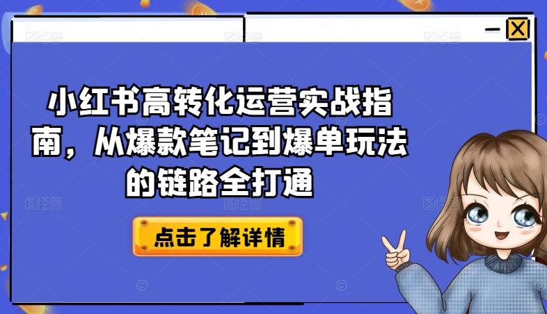 小红书高转化运营实战指南，从爆款笔记到爆单玩法的链路全打通-百货大全