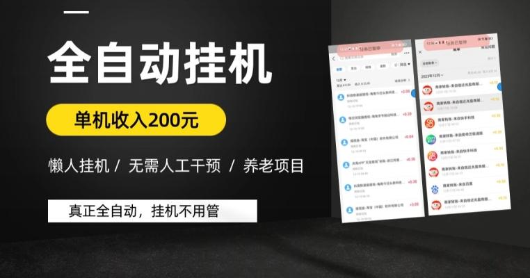 懒人挂机养老项目，全自动挂机无需人工看管，单机收入200元，可批量-百货大全