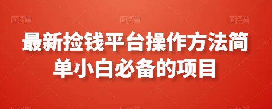 最新捡钱平台操作方法简单小白必备的项目-百货大全