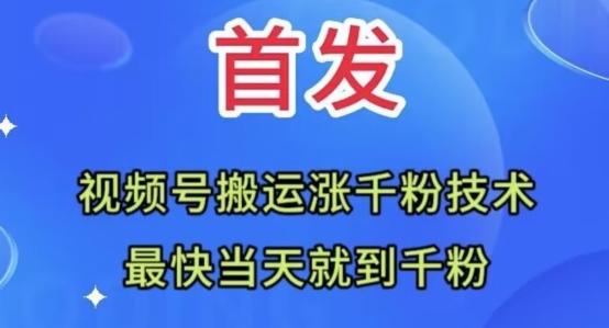 全网首发：视频号无脑搬运涨千粉技术，最快当天到千粉【揭秘】-百货大全