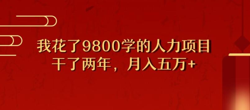 我花了9800学习，干了两年赚了70万的人力项目-百货大全
