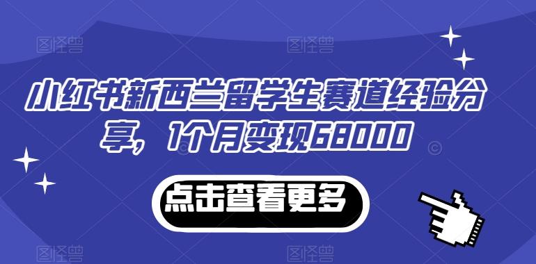 小红书新西兰留学生赛道经验分享，1个月变现68000【揭秘】-百货大全