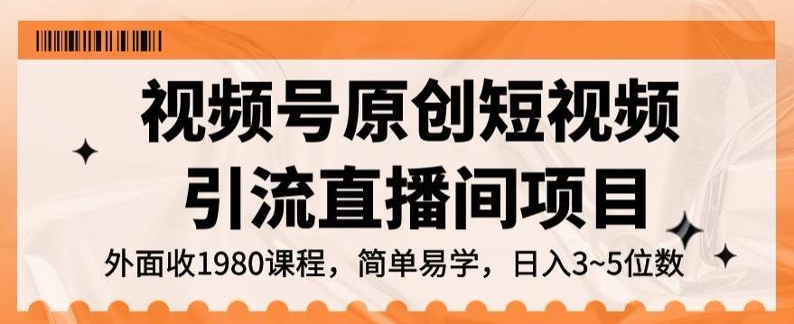 视频号原创短视频引流直播间项目，日入3~5五位数【揭秘】-百货大全