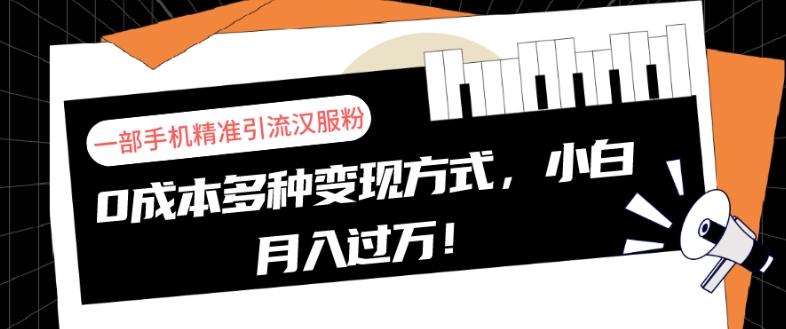 一部手机精准引流汉服粉，0成本多种变现方式，小白月入过万！-百货大全