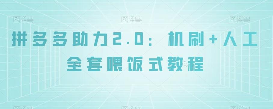 拼多多助力2.0：机刷+人工全套喂饭式教程【揭秘】-百货大全
