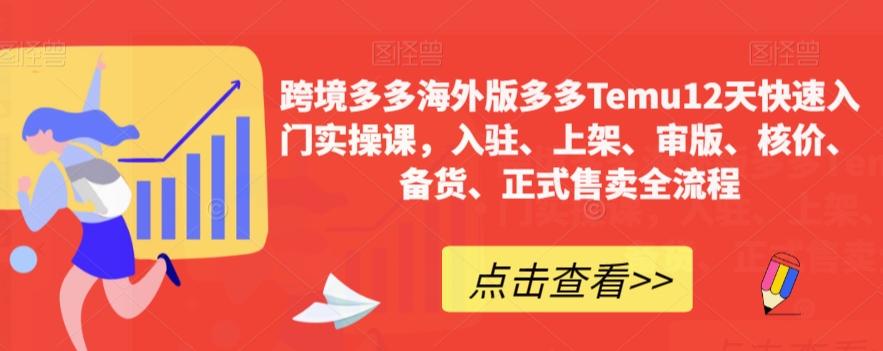 跨境多多海外版多多Temu12天快速入门实操课，入驻、上架、审版、核价、备货、正式售卖全流程-百货大全