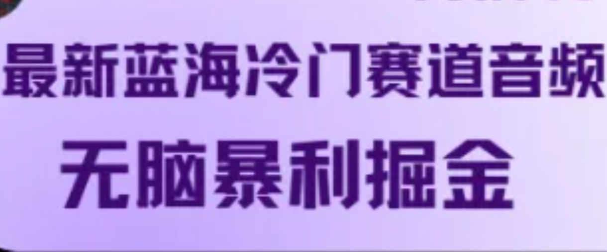 最新蓝海冷门赛道音频，无脑暴利掘金-百货大全