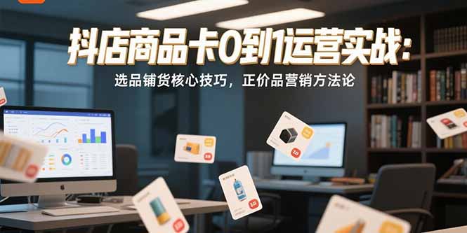 抖店商品卡0到1运营实战：选品铺货核心技巧，正价品营销方法论-百货大全