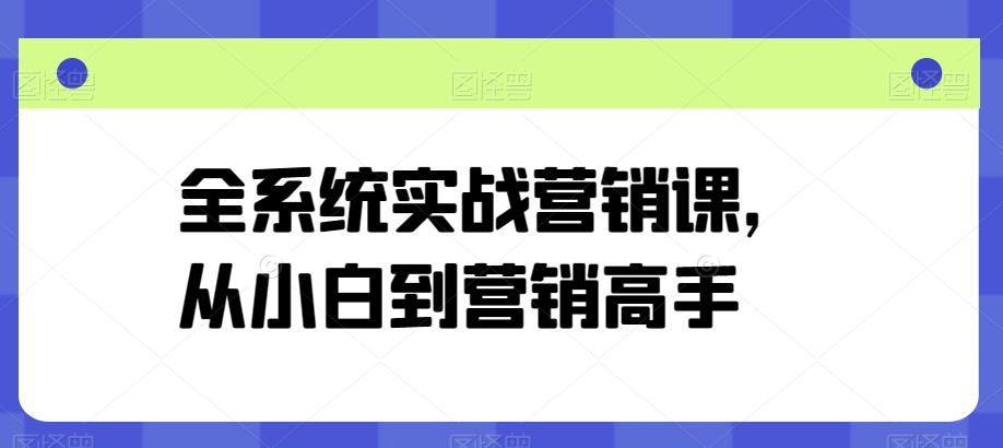 全系统实战营销课，从小白到营销高手-百货大全