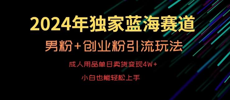2024年独家蓝海赛道，成人用品单日卖货变现4W+，男粉+创业粉引流玩法，不愁搞不到流量【揭秘】-百货大全