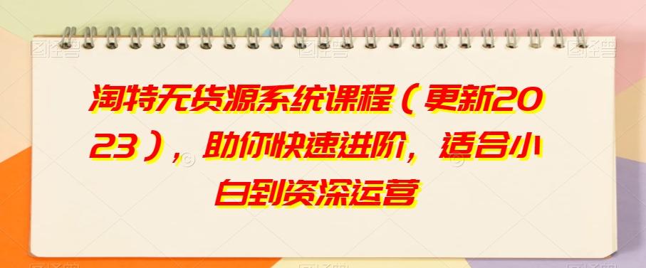 淘特无货源系统课程（更新2023），助你快速进阶，适合小白到资深运营-百货大全