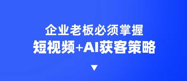 企业短视频AI获客霸屏流量课，6步短视频+AI突围法，3大霸屏抢客策略-百货大全