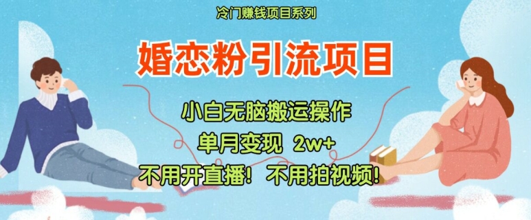 小红书婚恋粉引流，不用开直播，不用拍视频，不用做交付【揭秘】-百货大全