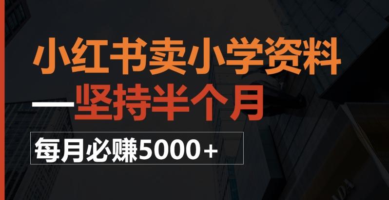 小红书卖小学资料，一坚持半个月，每月必赚5000+-百货大全