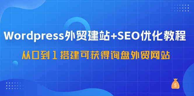 WordPress外贸建站+SEO优化教程，从0到1搭建可获得询盘外贸网站(57节课)-百货大全