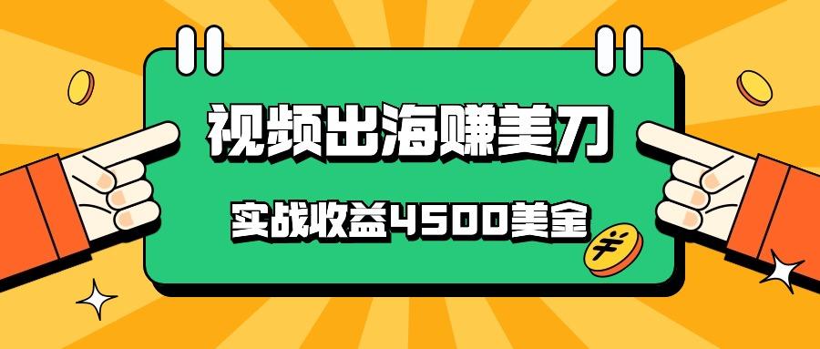 国内爆款视频出海赚美刀，实战收益4500美金，批量无脑搬运，无需经验直接上手-百货大全
