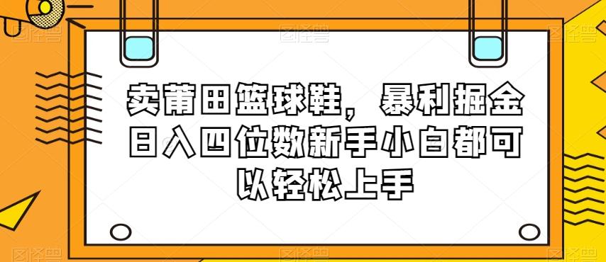 卖莆田篮球鞋，暴利掘金日入四位数新手小白都可以轻松上手【揭秘】-百货大全