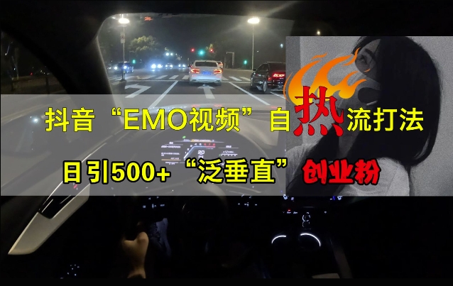 抖音EMO视频自热打法，日引500+“泛垂直”创业粉-百货大全