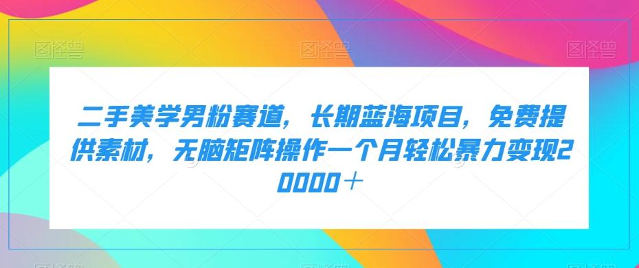 二手美学男粉赛道，长期蓝海项目，无脑矩阵操作一个月轻松暴力变现20000＋-百货大全