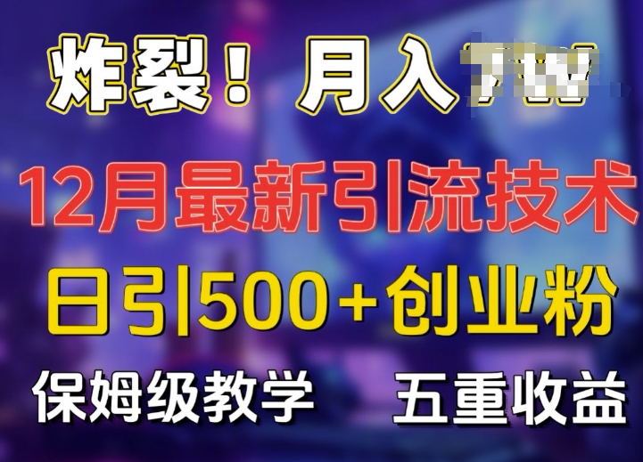 炸裂!揭秘12月最新日引流500+精准创业粉，多重收益保姆级教学-百货大全