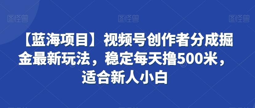 【蓝海项目】视频号创作者分成掘金最新玩法，稳定每天撸500米，适合新人小白【揭秘】-百货大全
