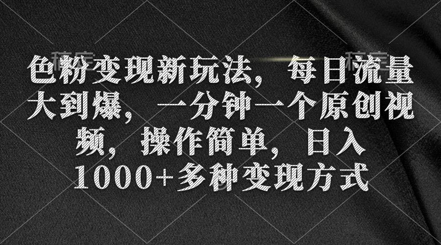(9282期)色粉变现新玩法，每日流量大到爆，一分钟一个原创视频，操作简单，日入1…-百货大全